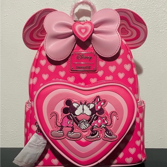 Loungefly Handbags - Loungefly Disney Minnie Mouse Valentine Heart Mini Backpack NWT!